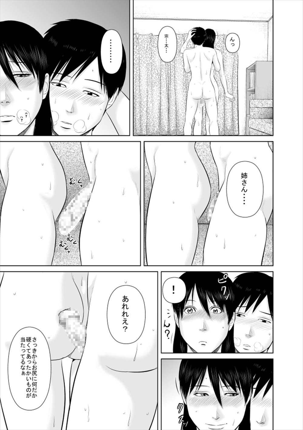 【エロ漫画】義理の姉と暇さえさればひたすらヤリまくり姉弟…正常位、立ちマンやだいしゅきホールドなどしてるとインターホンが鳴って…！？
