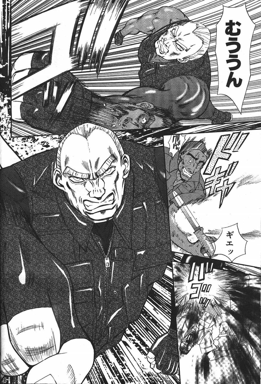 【エロ漫画】鬼畜な男たちの捕虜となって陵辱を受け続けるスレンダーお姉さん…オナホ扱いの彼女は巨根をフェラさせられたり、中出しされたりと輪姦されまくる！【MARO:HUMAN REVOLUTION】